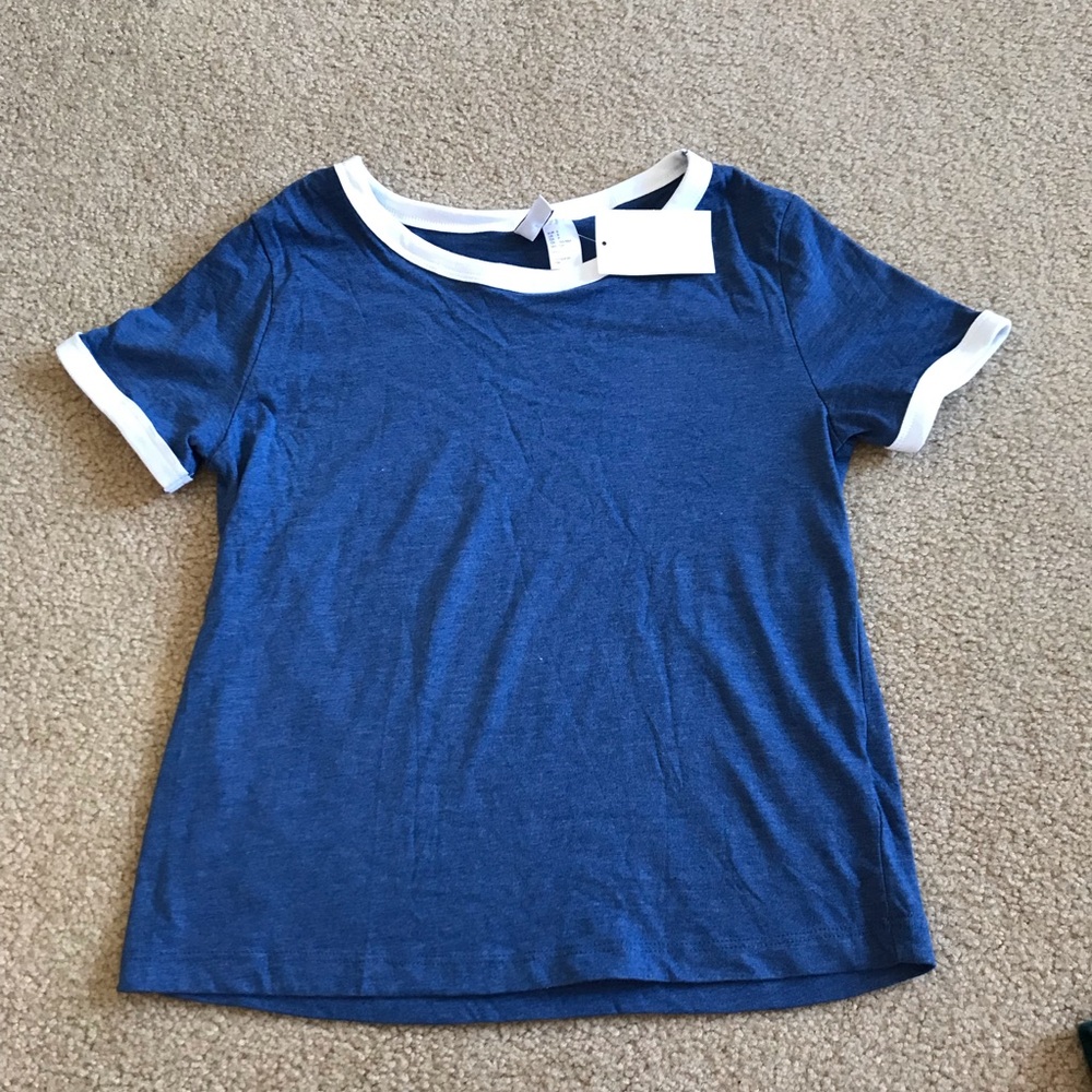 H&M blue baseball tee NWT